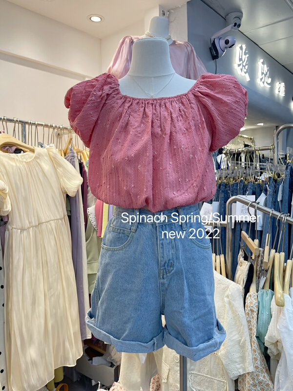 [spinach home] one shoulder design small shirt 6956# HBx