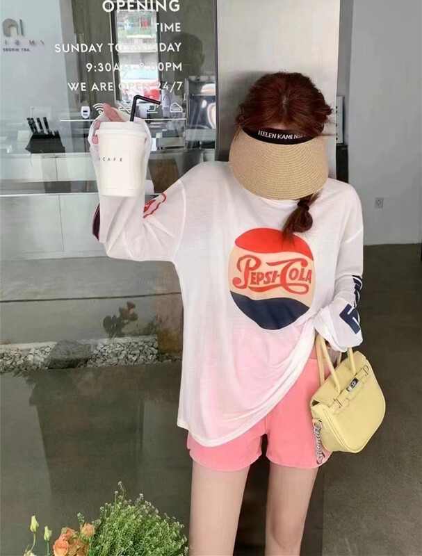 [C.Y] casual letter printed long sleeved sunscreen shirt 3378# XJ