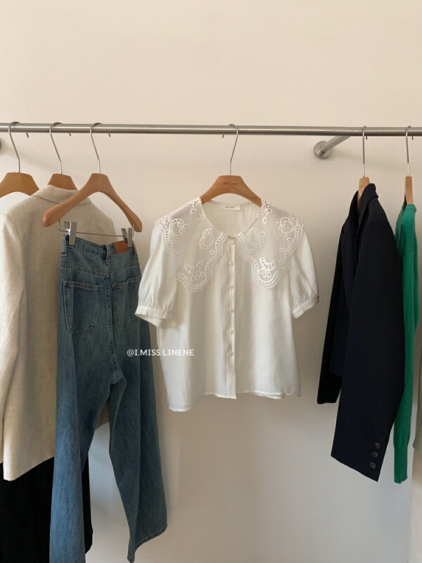 [Imiss] lace collar temperament versatile blouse (only selling blouses) cx6308# LSW
