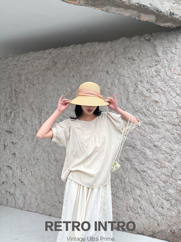 New in early summer! [Rin] simple sweet splicing doll shirt r21138# cqw