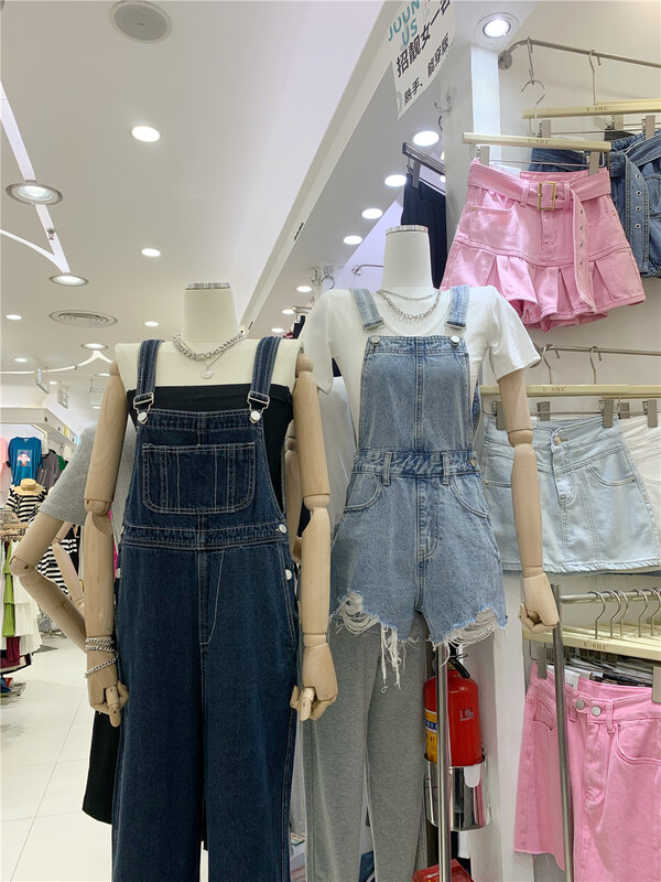 [u.she] Korean casual denim suspenders 89222# cqw