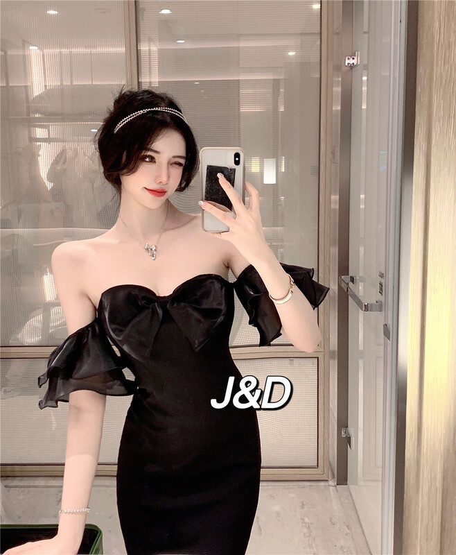 【J&D家】抹胸氣質名媛范收腰連衣裙  3607#  JJ