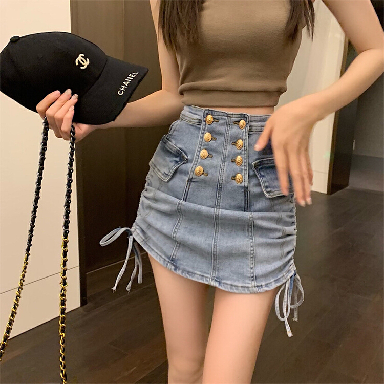 goods in stock! New in early summer! [ten. Ten] Korean version ins personalized denim skirt 3666# WPL
