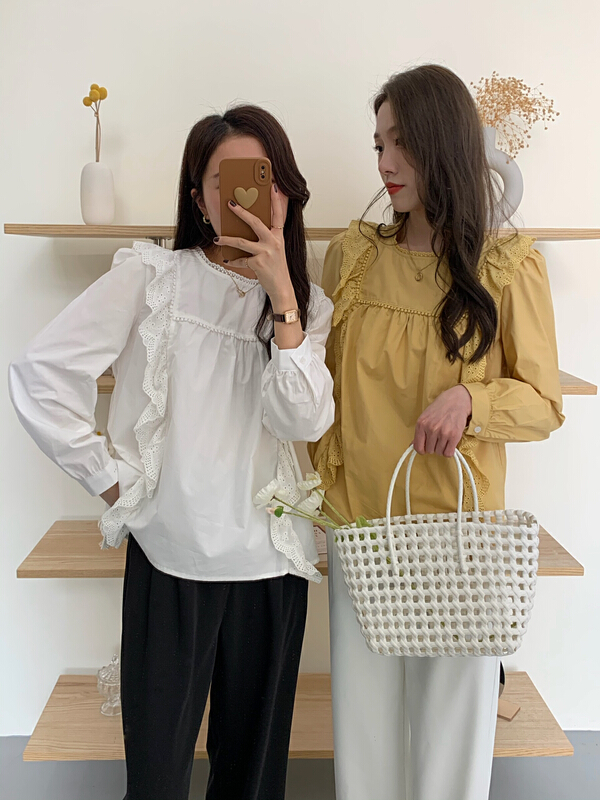 New year in early spring! [victory. 2] lady style Ruffle lace design shirt b32# jhy