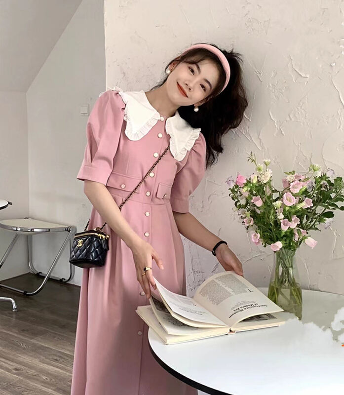 [are studio] French temperament doll neck medium length dress 81225# zxx