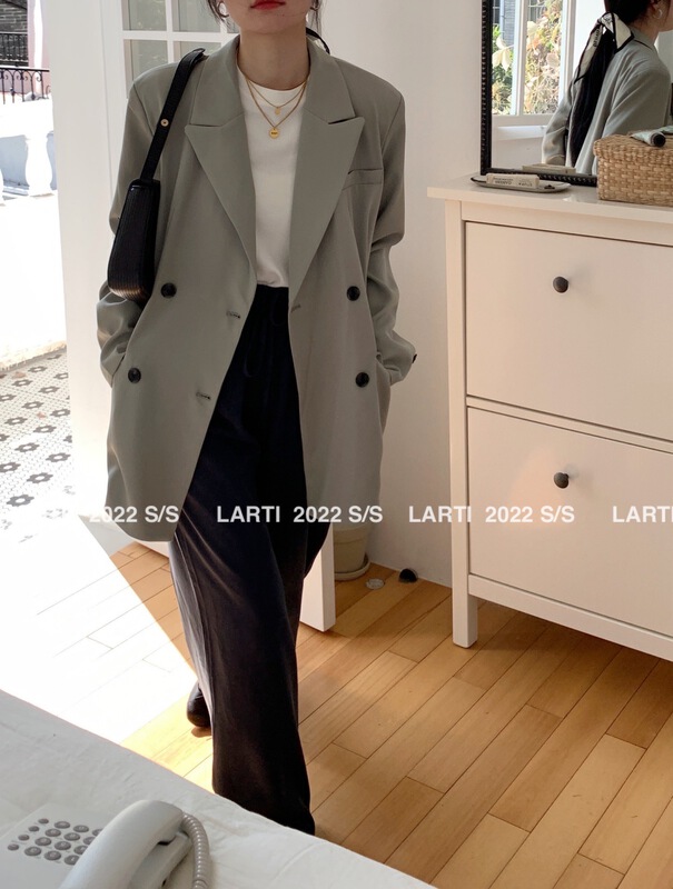 New year in early spring! [larti] Korean fashion double breasted loose suit 88816# ll
