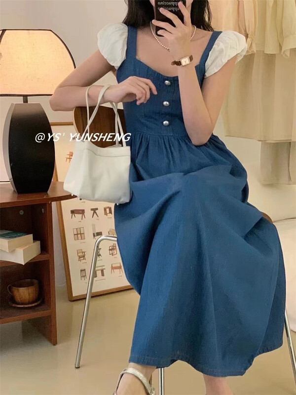 [Yunsheng] fashion clean style denim dress 6755# L