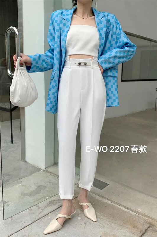 New year in early spring! [e-wo] personalized bud waist versatile trousers (with belt) 2207# LSW