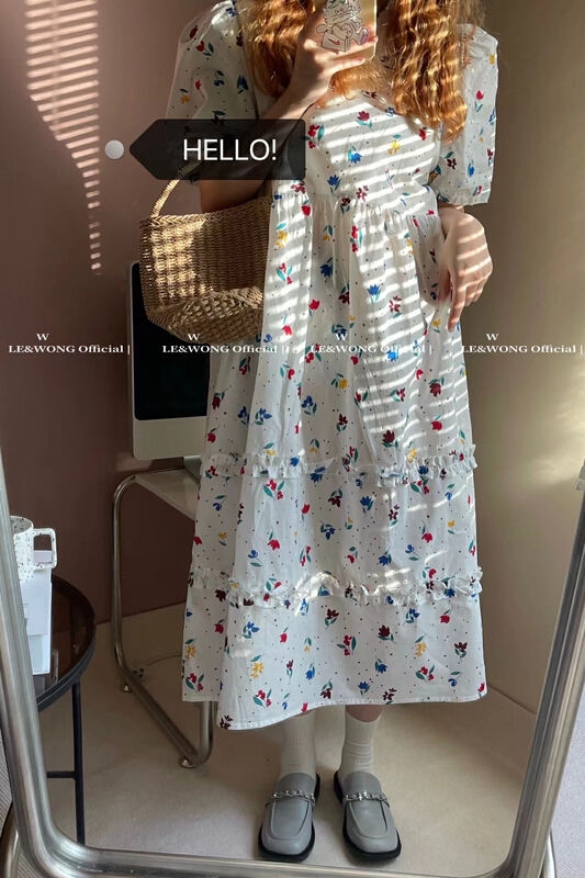 [le & Wong] slim temperament, back lace up, cute doll dress 8375# WTT