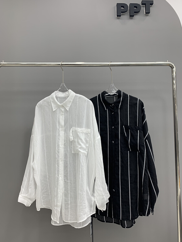 [ppt] Korean loose and simple sunscreen shirt 6628# L