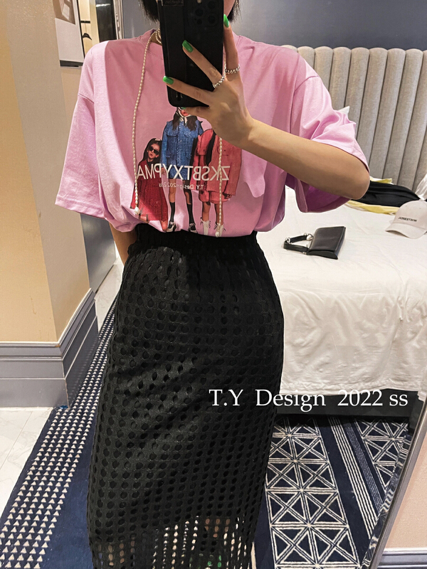 New in early summer! [T.Y tangyuanjia] Korean printed girls' short sleeved T-shirt 2023# ozq