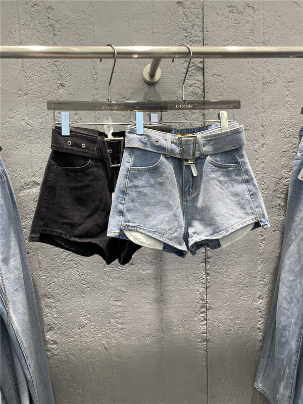 [dtoo. Lin] Korean style loose denim shorts (with belt) n2361# ozq