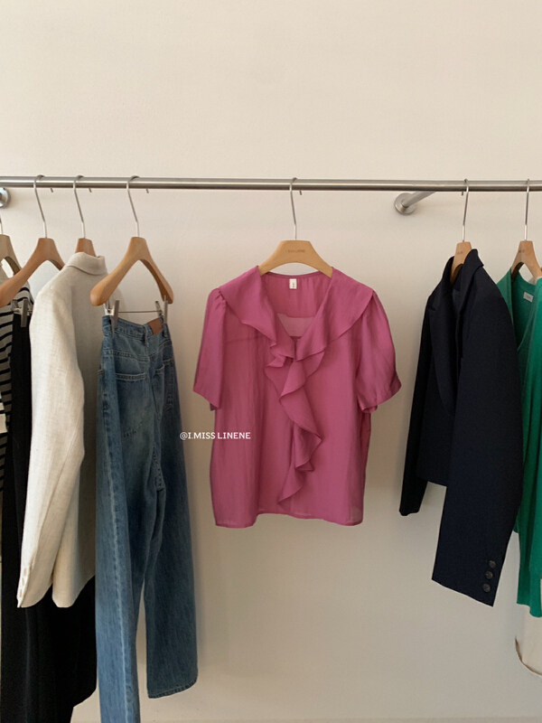 goods in stock! New in early summer! [Imiss] fairy lotus leaf collar shirt cx6299# LSW