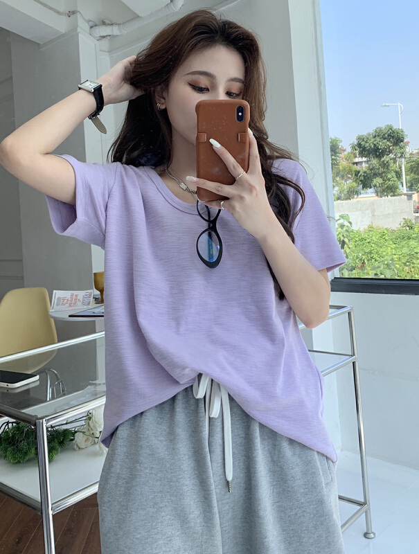 New in early summer! [11An] clean V-neck versatile short sleeve T-shirt a6379# LSL