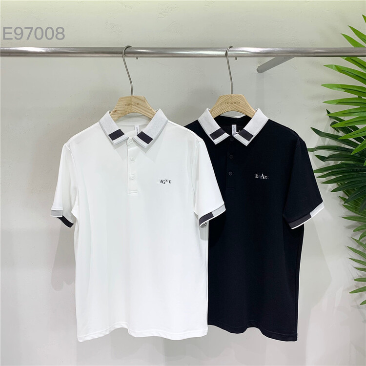 [Yeji] simple letter color blocking versatile polo shirt e97008# ZZL