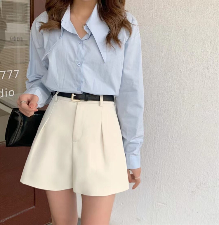 New year in early spring! [Zhuozi] versatile A-line casual shorts (with belt) 860# hjy
