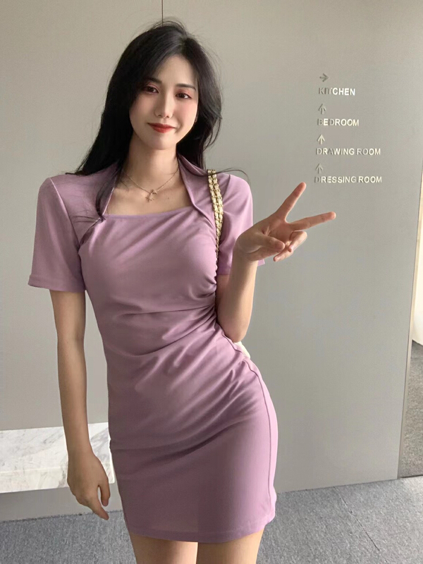 [forever23] pure wind temperament waist closing dress 717# hjy