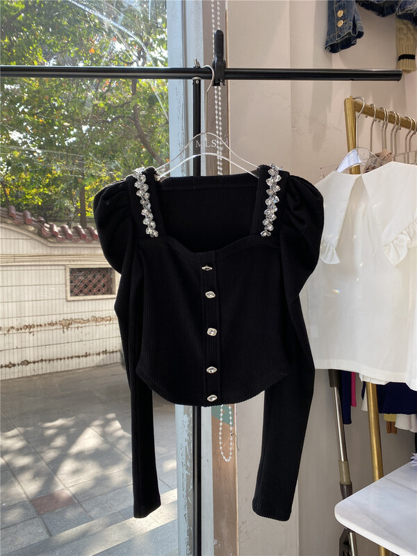 New year in early spring! [mu Linsen] xiaozhongfang collar Nail Drill sweater 921# zxx