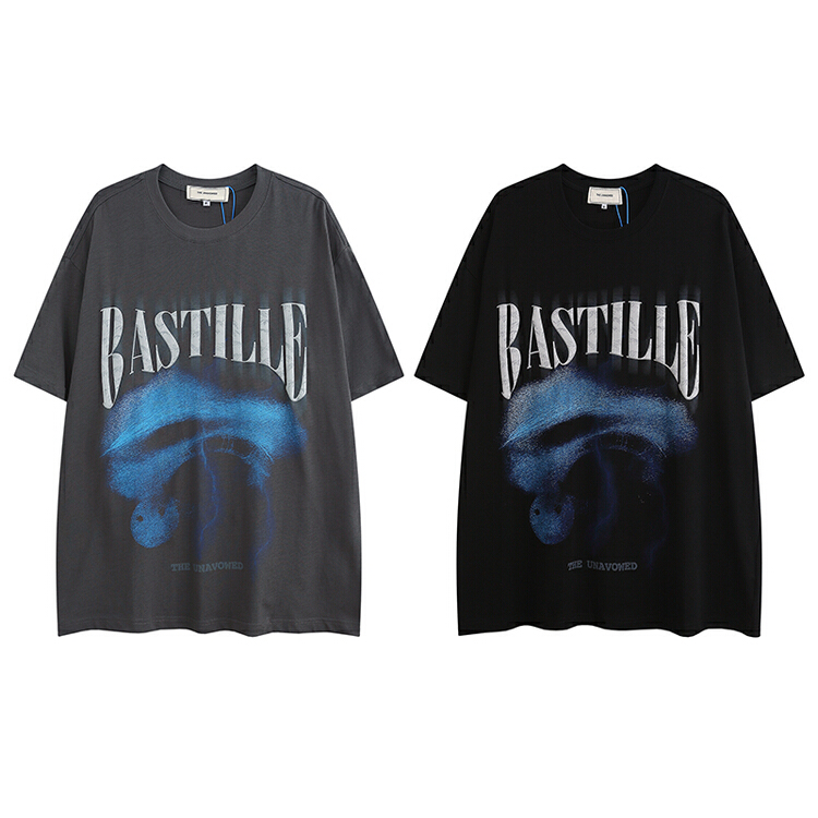 [the unvowed] men's and women's personalized letter foam printing short sleeve T-shirt 2320# ZZL