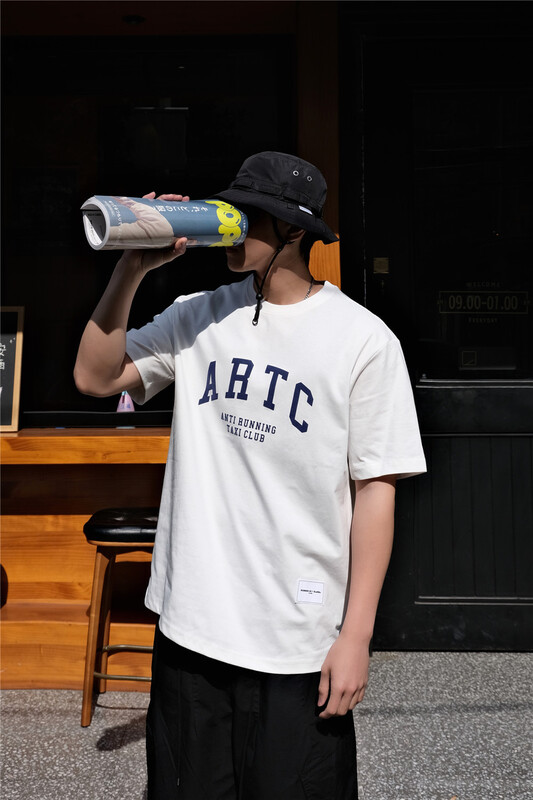 New in early summer! [quick simple] round neck lettered print versatile short sleeve T-shirt 22047# ZZL