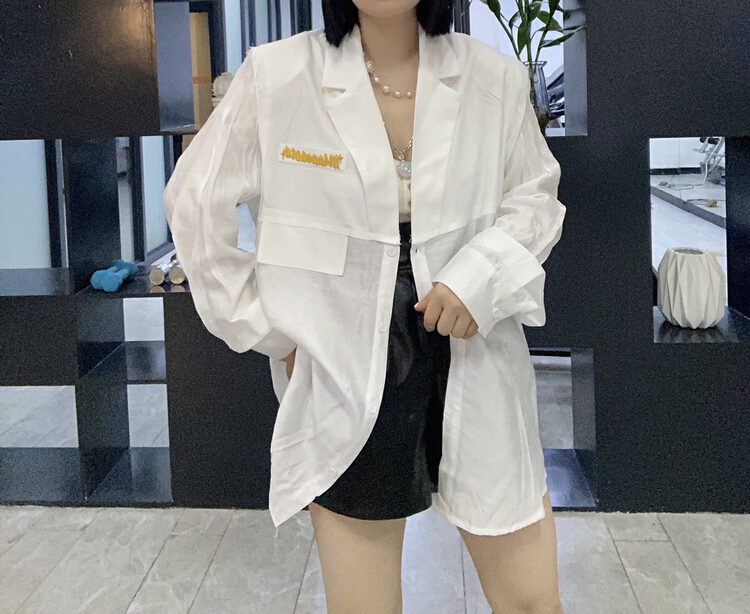 [Qijia +] loose fitting splicing suit 7719# JJ