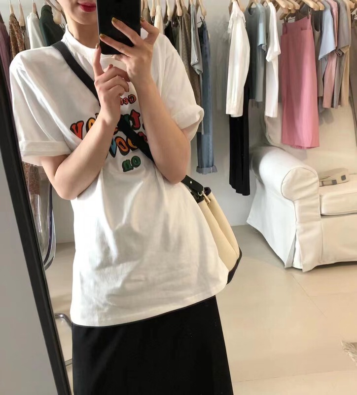 New in early summer! [table] round neck lettered short sleeve T-shirt ys1-8128# ZZL