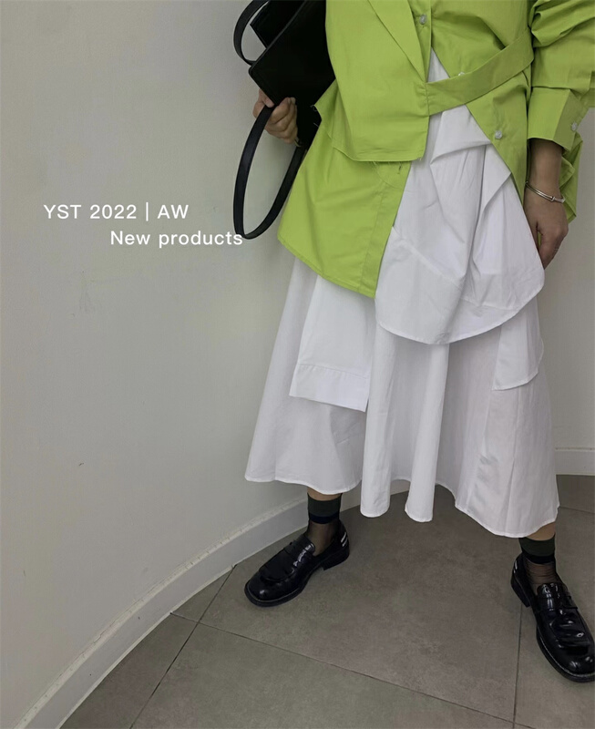 [YST] elastic waist simple and versatile skirt 10150# XJ