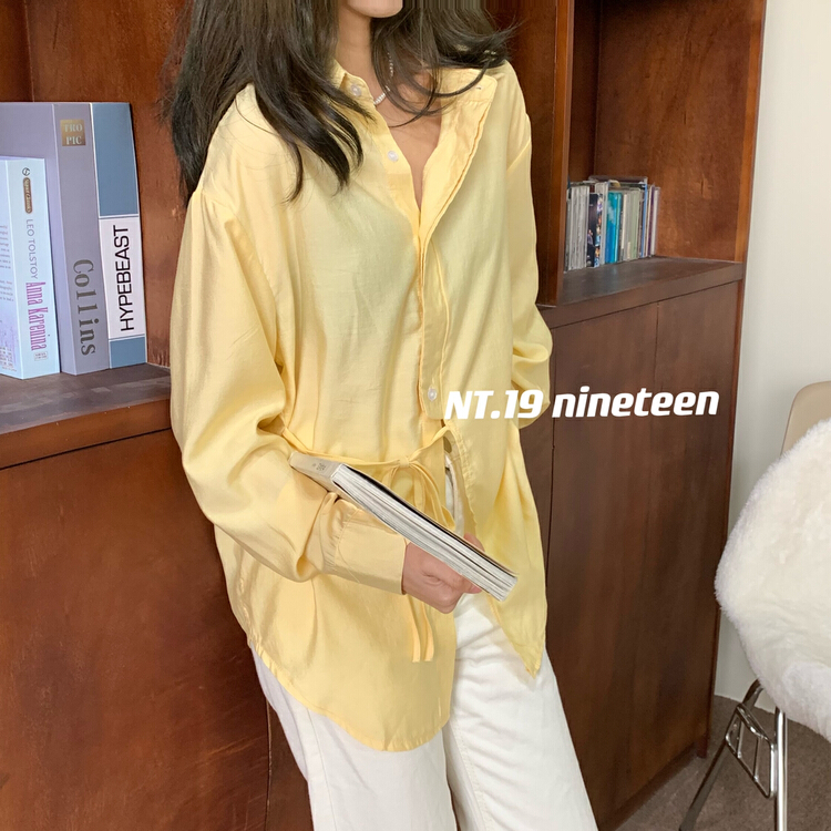 New year in early spring! [19. Nineteen] simple bandage versatile shirt 208# ll