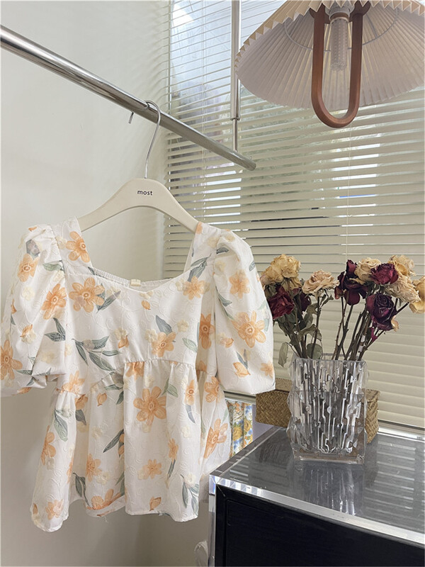 [Mr.Z] small fresh square collar floral shirt 97087# zjy