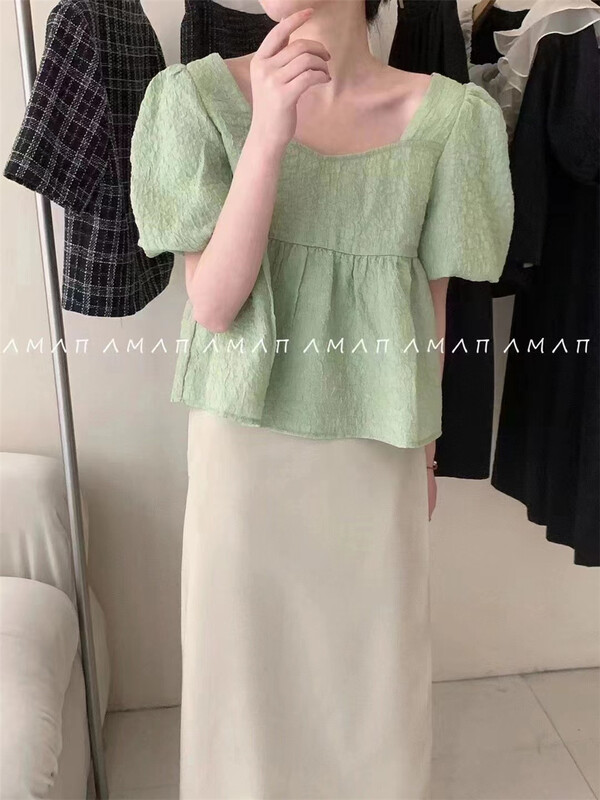 [Susan] square neck simple lady blouse 18256# LSW