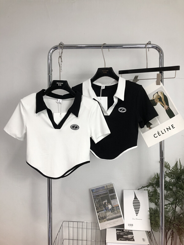 [Fanfan] fashion color blocking embroidery blouse 5826# JJ