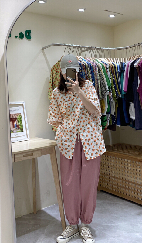 [da. 7] floral style slim shirt 2633# LSL