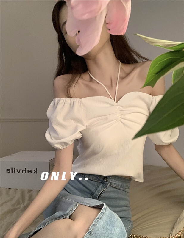 [only] small sexy square neck hanging neck shirt 1883# JJ