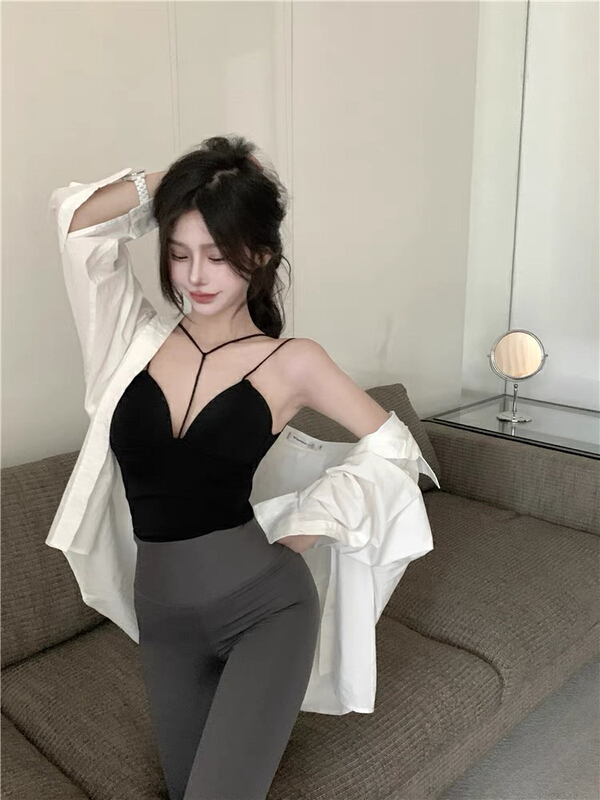 [Huaxi] ice silk sexy cross belt vest / suspender 9026# PCZ