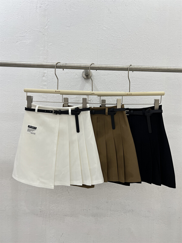 "Kexin" lady pleated design skirt (with belt) 6165# LSL