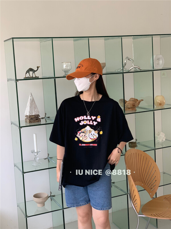 【IU NICE】圖案印花舒適短袖T恤  8817#  LL