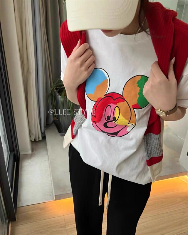 New in early summer! [Naikan Nik] fashion personalized cartoon printed short sleeve T-shirt 8337# lwy