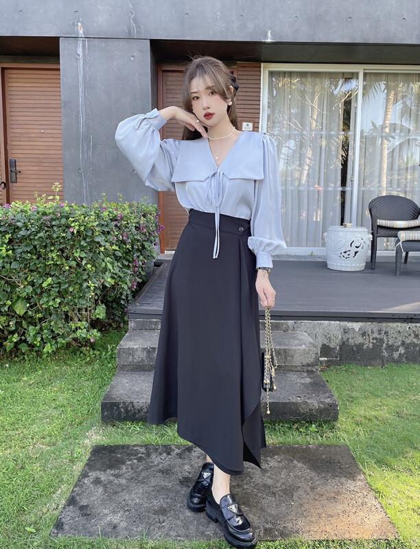Early spring! [J2. J1wg] retro slim and versatile skirt 22026# cqw