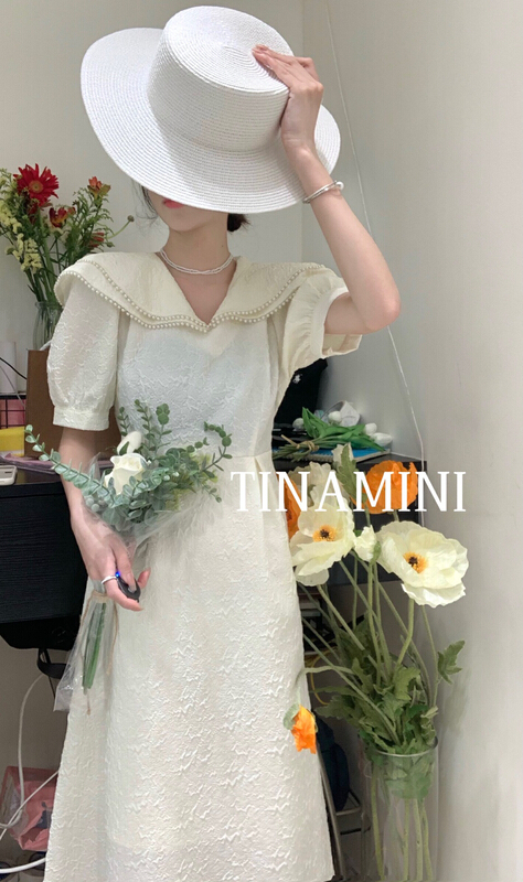 [Tina Mini] Korean style heavy industry beaded dress m6680# hjy