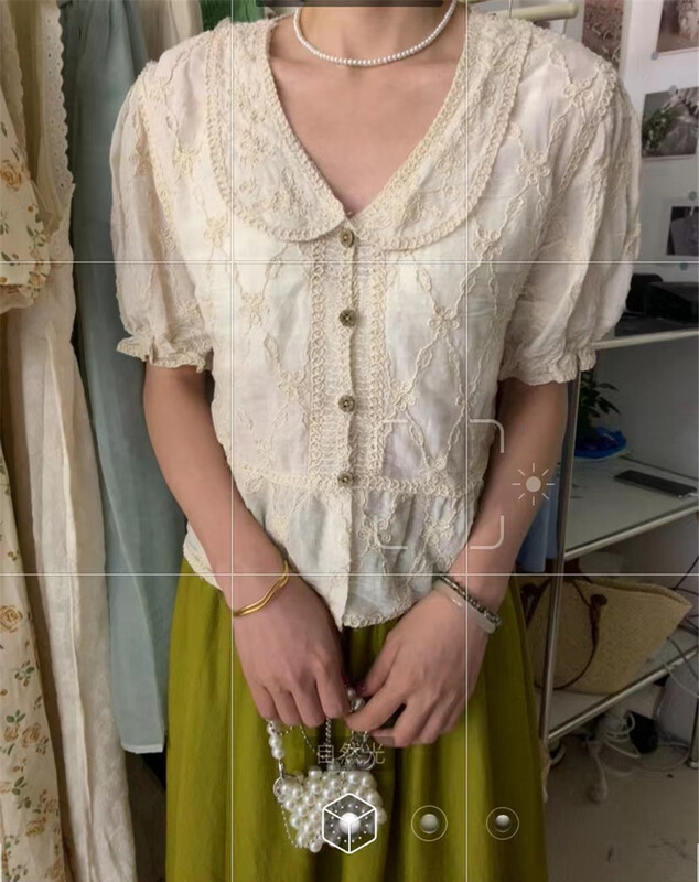 [sway] simple hook lace blouse 920# XYY