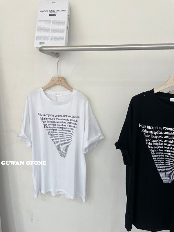 [Gu Wan] Korean fashion English letter printing loose short sleeve T-shirt 5660# zxx