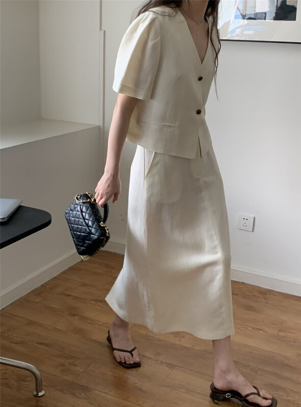 New in early summer! [bluepops] temperament slim fit versatile skirt a2347# zxl
