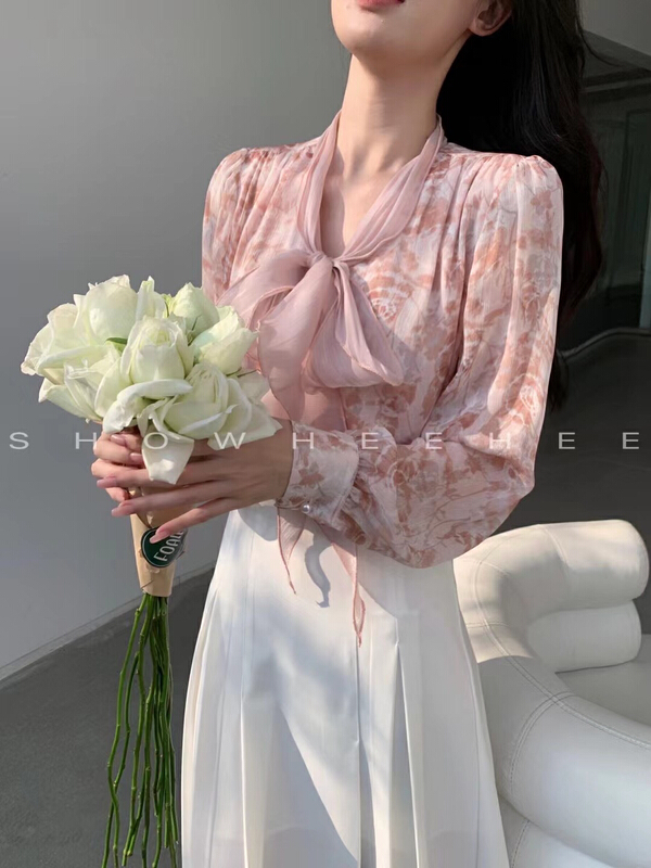 New year in early spring! [xiuxixi] elegant and versatile bandage shirt 7985-f# zxx