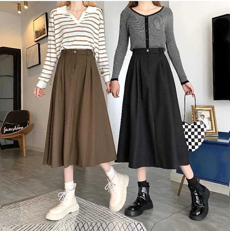 New year in early spring! [S.J] high waist hanging A-shaped umbrella skirt 2215# LSW