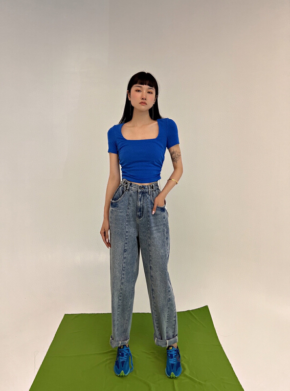 [d.two D2] comfortable and versatile simple jeans 2105005# hyy