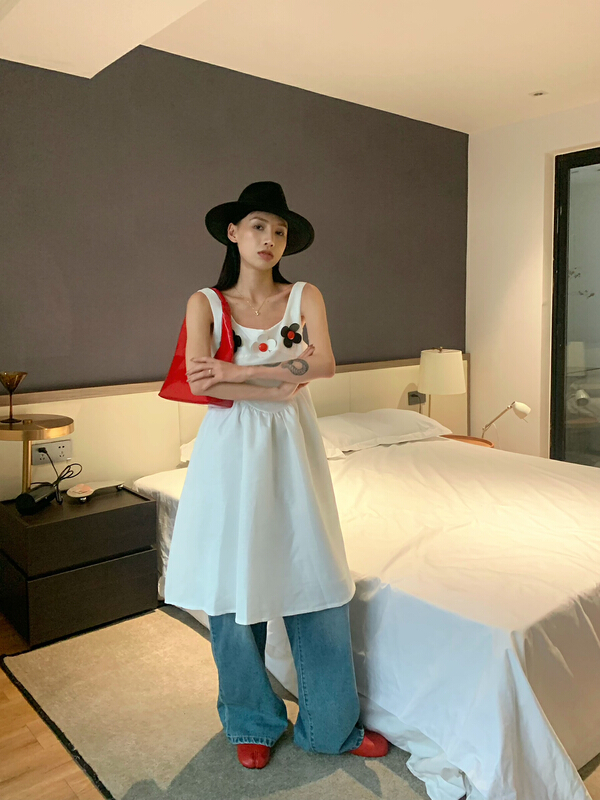 New in early summer! [ICC] sleeveless floret Pullover dress 8110# WTT