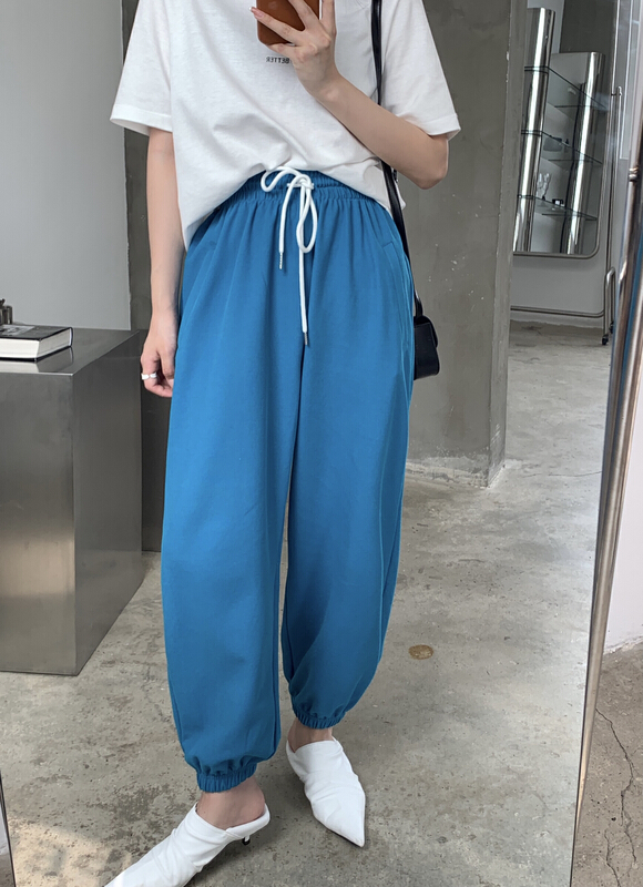 [11An] solid color drawstring slacks a6383# LSL