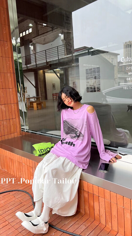 [ppt] Korean loose print sunscreen shirt 6590# XYY