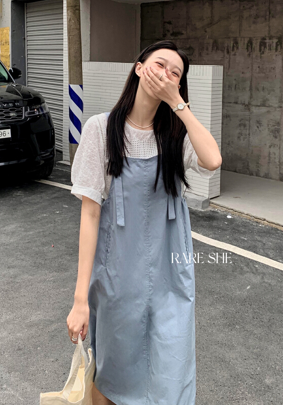[rare she] Korean hollow out short sleeved lace shirt 5222# LSW