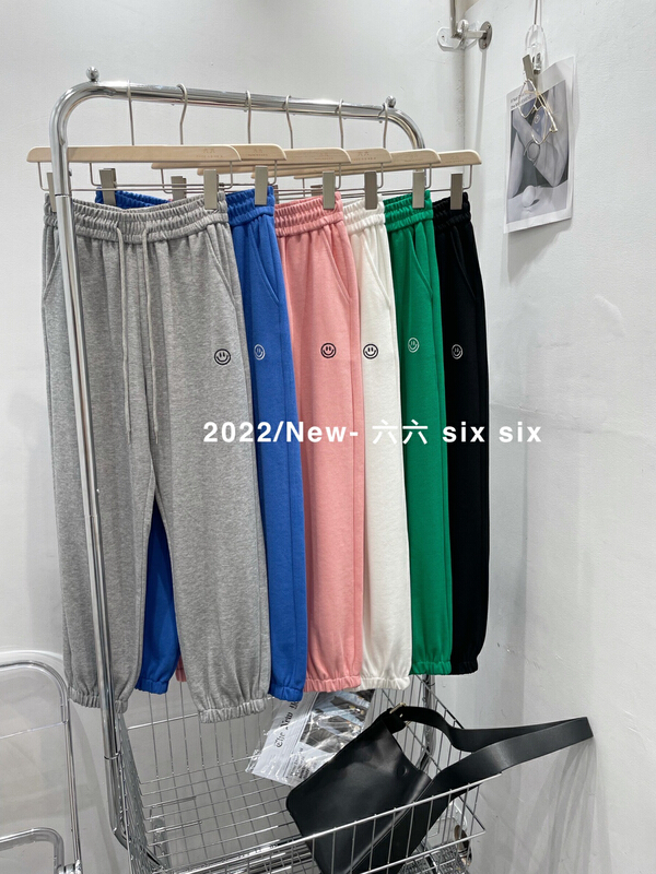 New year in early spring! [66] smiling face Korean version simple lantern casual pants 16018# L